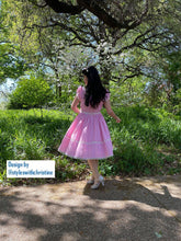 Load image into Gallery viewer, Elisa Dress in Gingham pink linen size S - Shop women style vintage, Audrey Hepburn jackets online -Christine

