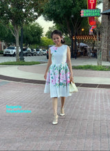 Load image into Gallery viewer, Audrey Dress in Rose Bloom Taffeta size S - Shop women style vintage, Audrey Hepburn jackets online -Christine
