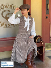 Load image into Gallery viewer, Lolita waistcoat suit in Tweed white blouse - Shop women style vintage, Audrey Hepburn jackets online -Christine
