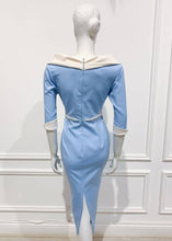 Load image into Gallery viewer, Casa dress in solid Blue white - Shop women style vintage, Audrey Hepburn jackets online -Christine
