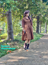 Load image into Gallery viewer, Hana Dress in Solid Camel cotton - Shop women style vintage, Audrey Hepburn jackets online -Christine
