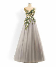 Load image into Gallery viewer, Aqua Gown in Grey mesh - Shop women style vintage, Audrey Hepburn jackets online -Christine
