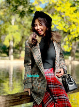 Load image into Gallery viewer, Lola Coat in Tweed fur neck collar
