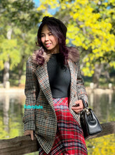 Load image into Gallery viewer, Lola Coat in Tweed fur neck collar
