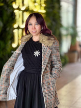 Load image into Gallery viewer, Lola Coat in Tweed fur neck collar
