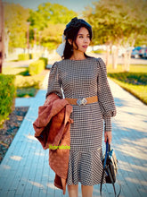 Load image into Gallery viewer, Natali dress in Hounds Tooths Brown
