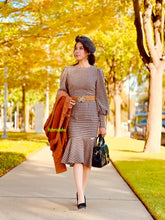 Load image into Gallery viewer, Natali dress in Hounds Tooths Brown
