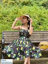 Load image into Gallery viewer, Lana Dress in lemon print cotton Size S - Shop women style vintage, Audrey Hepburn jackets online -Christine
