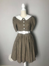 Load image into Gallery viewer, Ellie Dress in Tweed Hounds Tooths Brown
