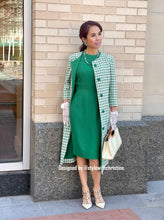 Load image into Gallery viewer, Kennedy Coat set in Hounds Tooths green
