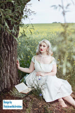 Load image into Gallery viewer, Caroline Dress in White solid cotton size S - Shop women style vintage, Audrey Hepburn jackets online -Christine
